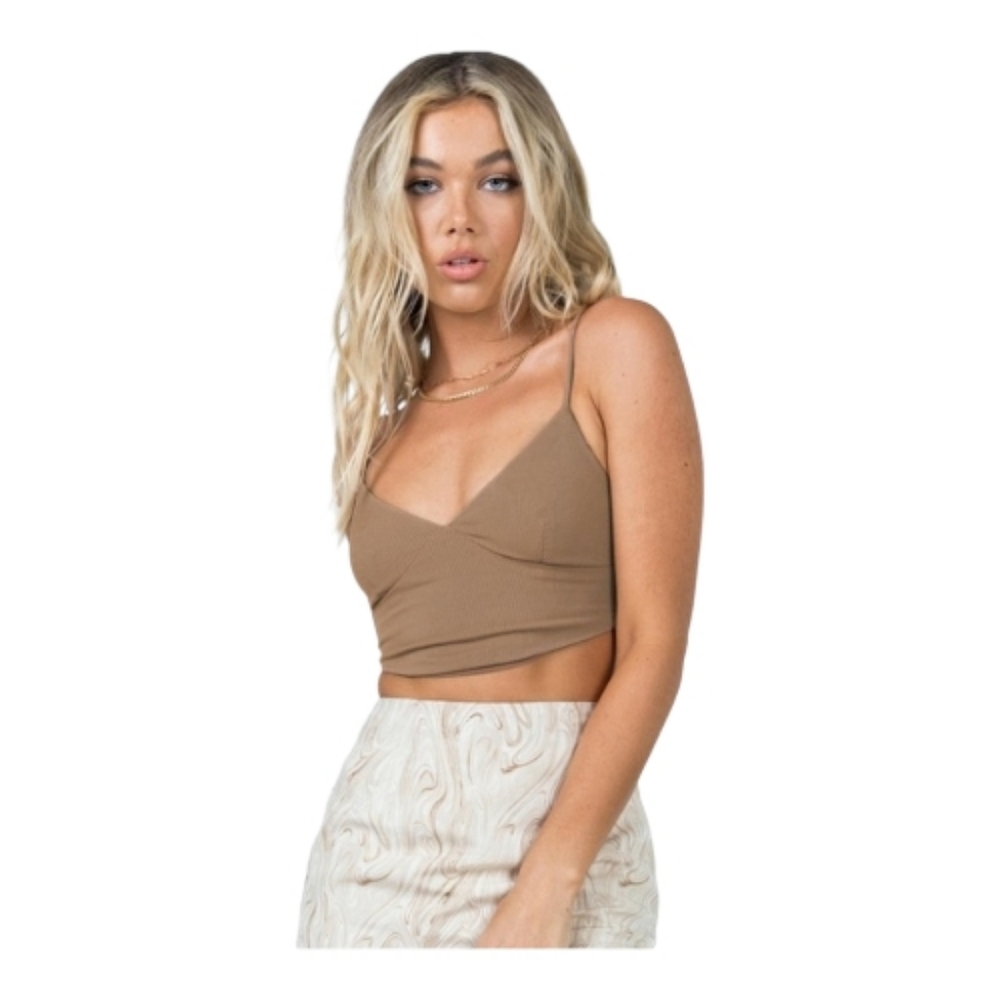 Princess Polly Mareta Top Brown Size 2 -EUC